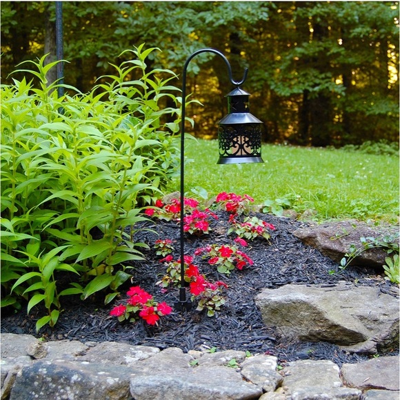 Lumabase Set of 2 Black Metal Lantern Candle Holder and 30" Shepherd's Hook - Picture 3 of 6